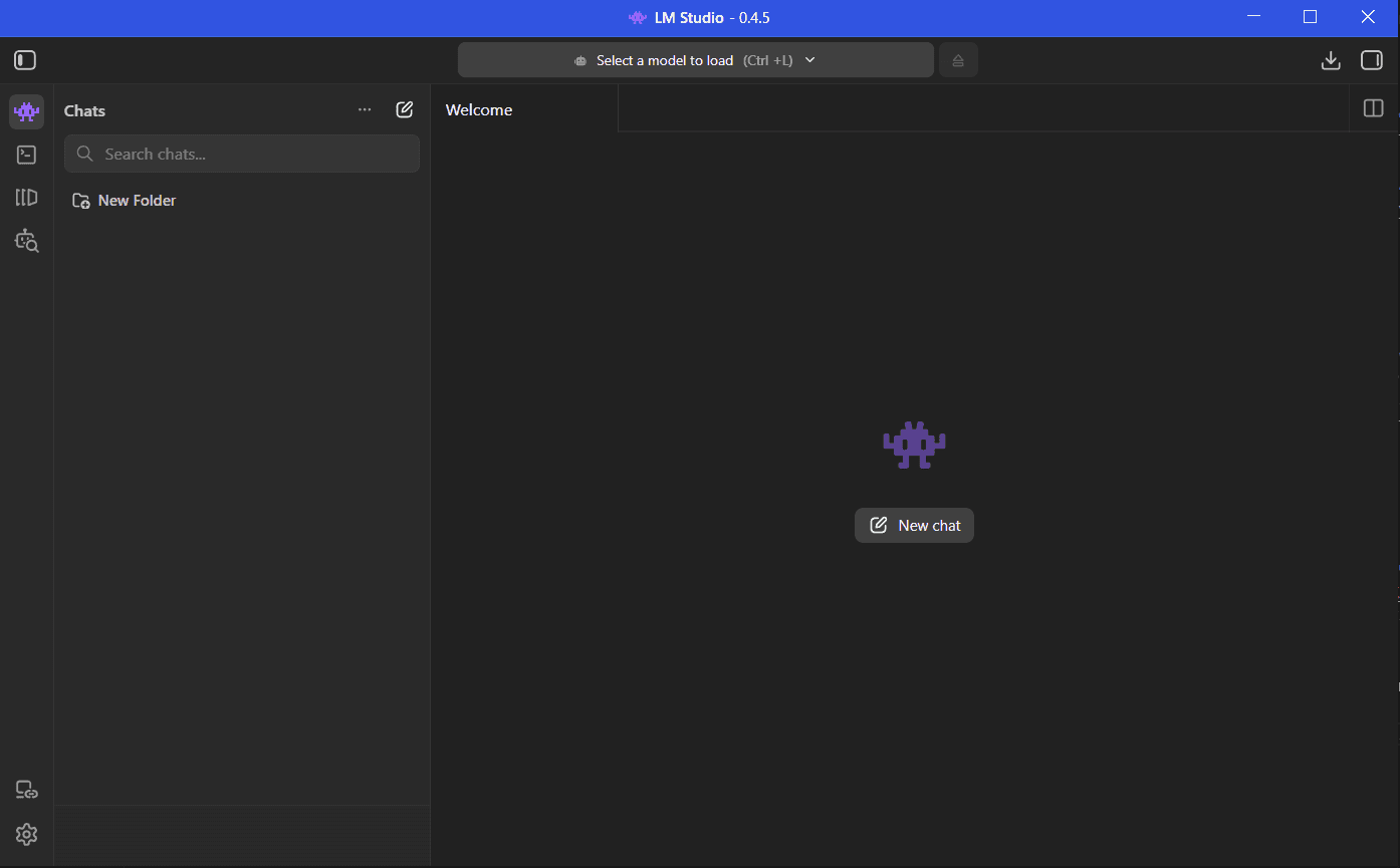 LM Studio Homescreen